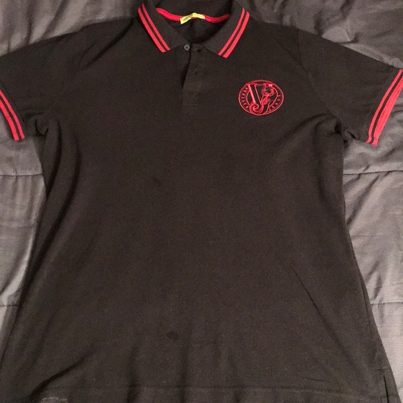 black and red versace shirt